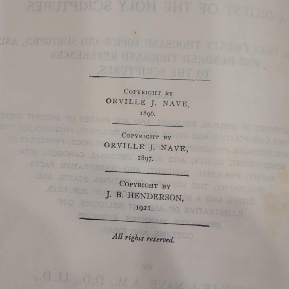 Nave's Topical Bible Digest of the Holy Scriptures Southwestern Company VG - Picture 5 of 6